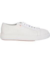 Santoni - Round-Toe Lace-Up Sneakers - Lyst
