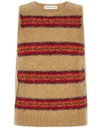 Dries Van Noten - Striped Sleeveless Round-Neck Knit Vest - Lyst