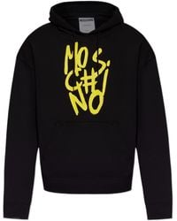 Moschino - Logo Printed Drawstring Hoodie - Lyst