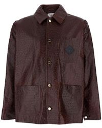 CASABLANCA - Buttoned Workwear Leather Jacket - Lyst