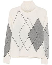 Seventy - Argyle-Pattern Roll-Neck Sweater - Lyst