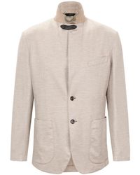 Brioni - Blazer Chevrons Wool And Silk Jersey - Lyst