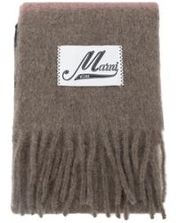 Marni - Logo-Patch Fringed Scarf - Lyst