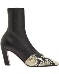 KHAITE - Nevada 85 Python-Effect Leather Ankle Boots - Lyst
