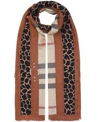 Burberry - Checkered Detail Scarf - Lyst