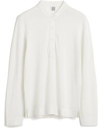 TOTEME - Button-Placket Long-Sleeve Sweater - Lyst