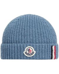 Moncler - Tricolour-Trimmed Wool Beanie - Lyst