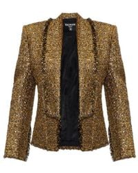 Balmain - Sequinned Tweed Blazer - Lyst