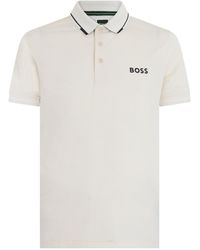 BOSS - Boss Logo Trim Polo Shirt - Lyst