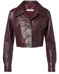 Emilia Wickstead - Nics Cropped Leather Jacket - Lyst