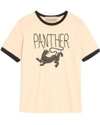 Valentino - Panther Printed Crewneck T-Shirt - Lyst