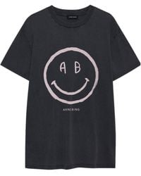 Anine Bing - Patterned Crew Neck Short Sleeve T-Shirt - Lyst