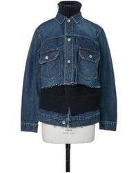 Sacai - Denim X Wool Knit Jacket - Lyst