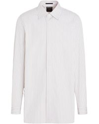 ZEGNA - Centoventimila Striped Cotton Shirt - Lyst
