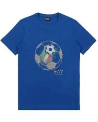 EA7 - Logo T-Shirt With Round Neck - Lyst