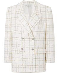 Alessandra Rich - Checked Metallic Tweed Blazer - Lyst