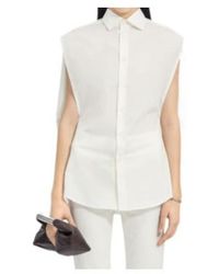 MM6 by Maison Margiela - Embroidered Sleeveless Shirt - Lyst