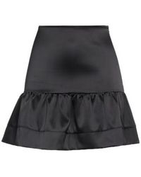 Ganni - Solid-Color Satin A-Line Dress - Lyst