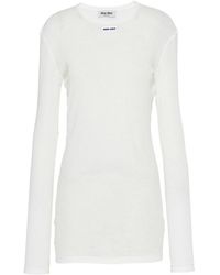 Miu Miu - Logo Patch Long Sleeved Top - Lyst