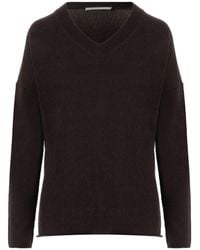 Allude - V-Neck Cashmere Knitted Sweater - Lyst