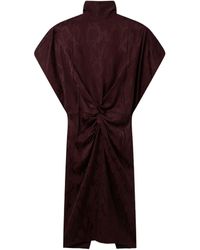 Stella McCartney - Snake Print Shoulder Pad Twist Midi Dress - Lyst