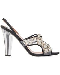 Moschino - Logo-Detailed High-Heeled Sandals - Lyst