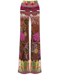 Valentino - Floral Print High-Waisted Trousers - Lyst