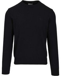 Emporio Armani - Logo Crewneck Knitted Jumper - Lyst