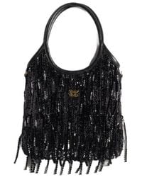 Miu Miu - Ivy Satin Handbag With Crystal And Sequin Fringe - Lyst