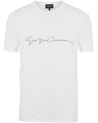 Giorgio Armani - Logo Printed Crewneck T-Shirt - Lyst