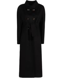 Valentino - Double-Breasted High Neck Coat - Lyst