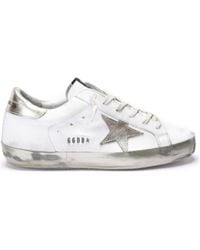 Golden Goose - Super-Star Sneakers With Sparkle Foxing And Metal Stud Lettering - Lyst