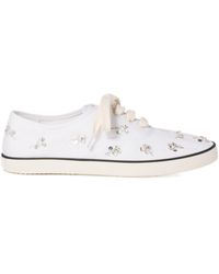 Miu Miu - Embellished Low-Top Sneakers - Lyst