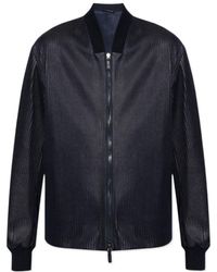 Giorgio Armani - Zip Ribbed Jacket - Lyst