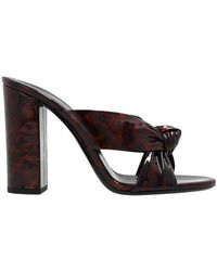 Saint Laurent - Tortoiseshell-Effect Twist-Detail Sandals - Lyst
