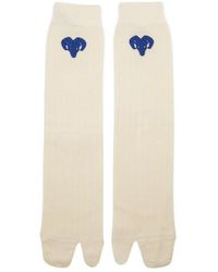Maison Margiela - Embroidered Tabi Toe Socks - Lyst