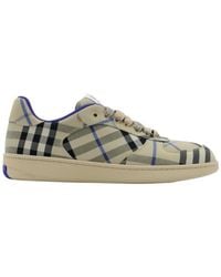 Burberry - Terrace Checked Lace-Up Sneakers - Lyst