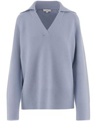 Vince - Ribbed Collar V-Neck Sweater - Lyst