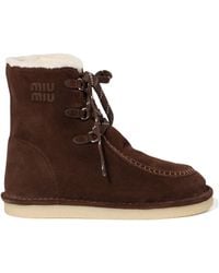 Miu Miu - Suede Booties - Lyst