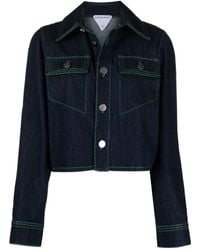 Bottega Veneta - Buttoned Long Sleeved Denim Jacket - Lyst