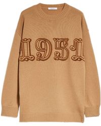 Max Mara - Round Neck Long-Sleeved Sweater - Lyst