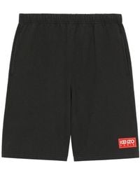 KENZO - Logo-Patch Mid-Rise Shorts - Lyst