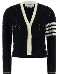 Thom Browne - Long-Sleeved V-Neck Cardigan - Lyst