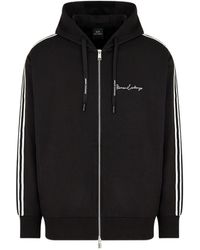 ARMANI EXCHANGE - Zipper Cardigan Hooded Retro Sporty Sweatshirt - Lyst