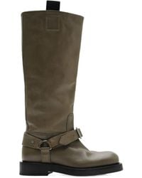 Burberry - Buckle-Detailed Round-Toe Boots - Lyst