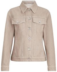 Brunello Cucinelli - Lamé Denim Four-Pocket Outerwear Jacket With Monili - Lyst