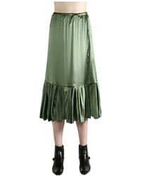 Dries Van Noten - Sprity Flared Midi Satin Skirt - Lyst