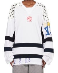 Marine Serre - Upcycled Graphic Jersey Ls Hockey T-Shirt - Lyst