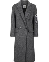 ERMANNO FIRENZE - Double-Breasted Long-Sleeved Coat - Lyst