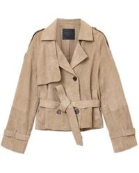 AllSaints - Suede Reed Trench Jacket - Lyst